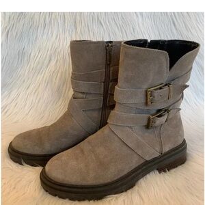Vince Camuto Gray Combat & Moto Boots